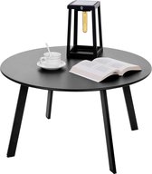 Bijzettafel metaal, tuinbijzettafel rond, banktafel, salontafel en salontafel met verstelbare tafelpoten (zwart, diameter 70 x 40 cm)