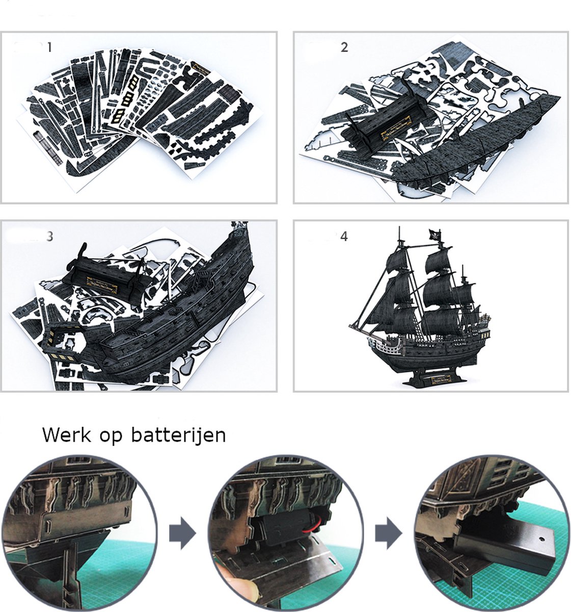 3d puzzel Queen Anne's revenge