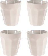 Excellent Houseware koffie/thee mokken - 4x - wit - porselein - 250 ml