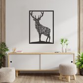 Wanddecoratie Hert - Muurdecoratie Hert - Muurdecoratie Hout - Wanddecoratie Hout - Muurdecoratie Woonkamer - Wanddecoratie Woonkamer - Wanddecoratie Industrieel - Wanddecoratie Dieren - Home Decor - Wall Line Art - 79.5 x 59 cm