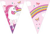 Wefiesta - Unicorn Rainbow Colors - Papieren vlaggenlijn 9 vlaggen