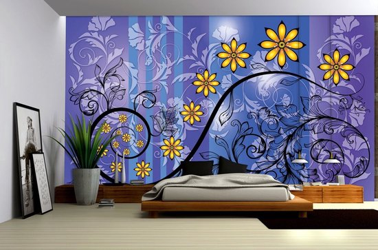 Bleu | Violet Photomural, revêtement mural