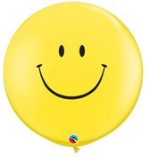 Qualatex - Ballonnen smiley geel (2 stuks)