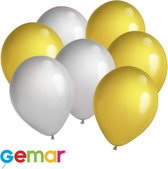 30 ballonnen Bling Bling party Goud en Zilver (Ook geschikt voor Helium)