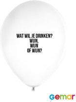 Ballonnen Wijn, Wijn of Wijn Wit met opdruk Zwart (helium)