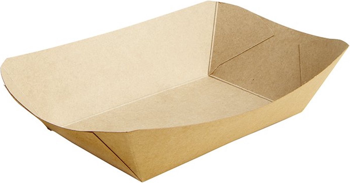 Goedkoopste Kraft Snackbakjes Conisch/Groot 137x86mm - 1.000 st/ds.