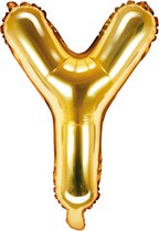 Partydeco - Folieballon Goud Letter Y (35 cm)