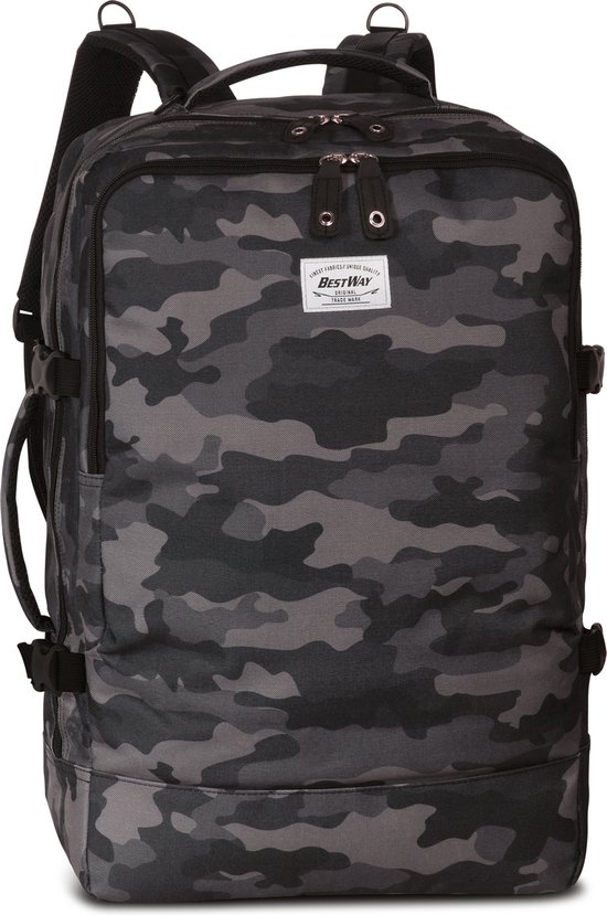 Bestway Reisrugzak, Camouflage Grijs - 54 x 35 x 23 cm - Polyester