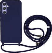 Coverup Siliconen Back Cover met Koord - Geschikt voor Samsung Galaxy A54 Hoesje - Blauw