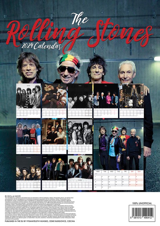 Rolling Stones Kalender 2024 A3 bol