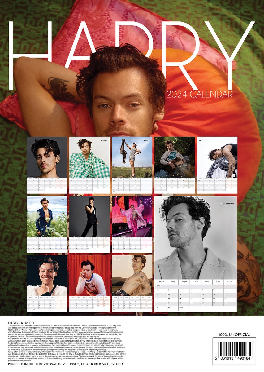 Harry Styles Calendrier 2024 A3 bol