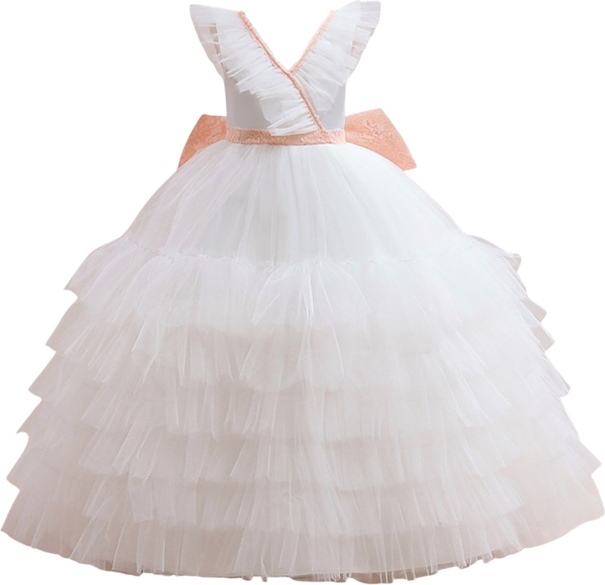 Prinsessenjurk meisje - Het Betere Merk - feestjurk meisje - bruidsmeisjes jurken - maat 122/128 (130) - communie jurk - bruidsmeisjes jurken voor kinderen - cadeau meisje