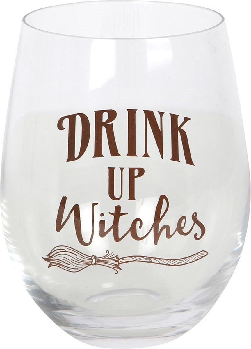 Something Different - Drink Up Witches Stemless Wijnglas - Transparant