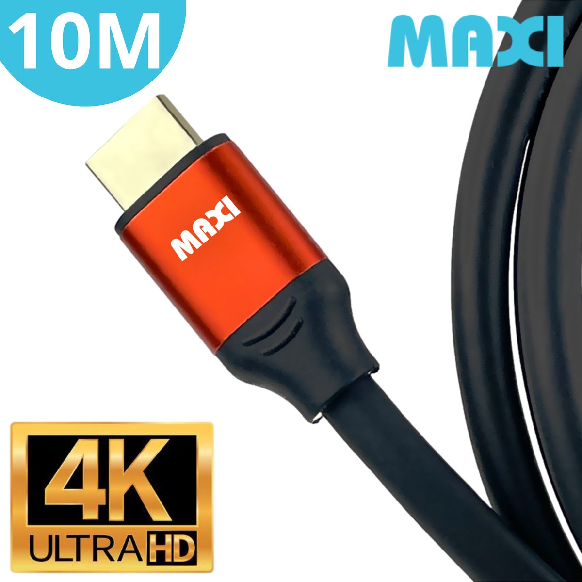 Maximania HDMI kabel 10 meter – Ps5 – Ultra High speed HDMI – HDMI 2.0 - Hdmi naar hdmi - 4K UHD – Xbox - Rood