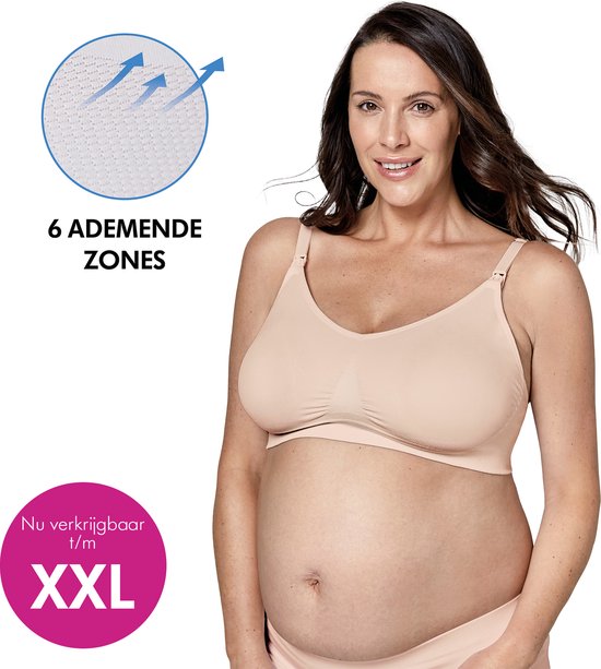 Medela Keep Cool Ultra bh - Naadloze voedingsbh - Zwangerschapsbh met 6 ademende zones - Soft Touchmateriaal – Comfortabel en ondersteunend - Chai - XXL - Medela