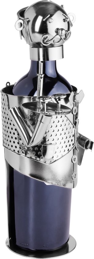 BRUBAKER Wijnflessenhouder drummer - decoratief object metaal