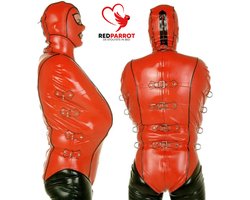 100% Latex jumpsuit - Masker - Bondage ringen - Bodysuit - BDSM - Extreem