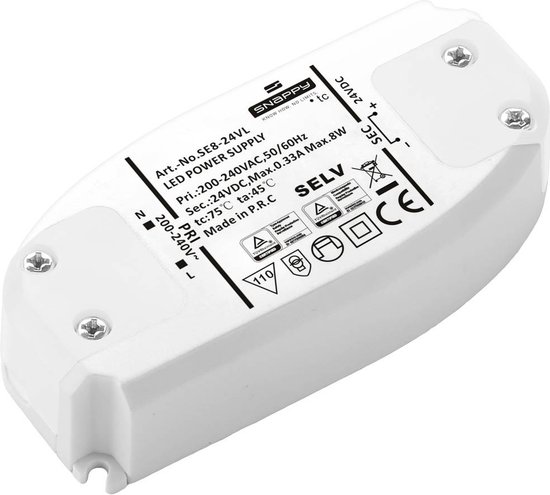 Transformateur LED Dehner Elektronik SE 8-24VL (24VDC), driver LED, tension constante 8 W 0,33 A 24 V/ DC 1 pièce(s)