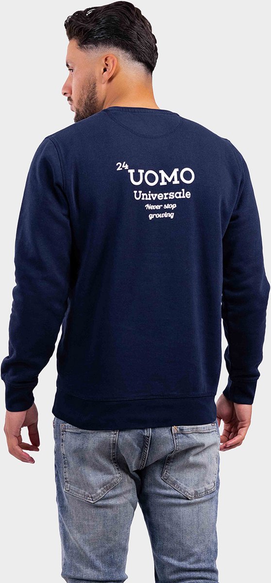 24 Uomo Universale Sweater Heren Donkerblauw - Maat: S