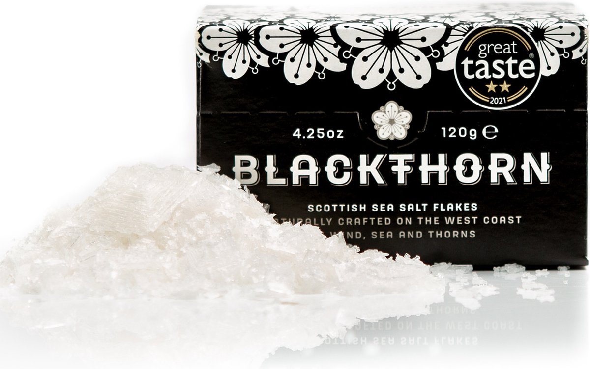Goedkoopste Blackthorn Schotse Gourmet Zeezoutvlokken 120gr | Scottish Sea Salt Flakes | Natuurlijk Zout | Natuurlijk en Ongeraffineerd | Duurzame Productie | Mineraalrijk Veganistisch | Culinair zeezout 120g