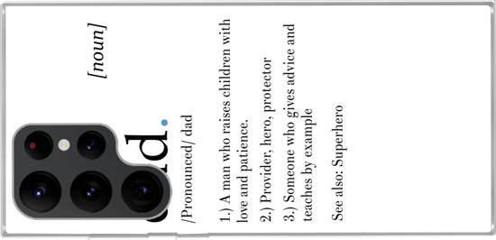 Telefoonhoesje Geschikt voor Samsung Galaxy S22 Ultra hoesje - Spreuken - Papa definitie - Quotes - Dad - Siliconen Telefoonhoesje Telefoonhoesje