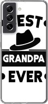 Geschikt voor Samsung Galaxy S21 FE hoesje - Opa - Quotes - Best grandpa ever - Spreuken - Siliconen Telefoonhoesje