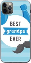 Geschikt voor iPhone 12 Pro Max hoesje - Spreuken - Best grandpa ever - Quotes - Opa - Siliconen Telefoonhoesje