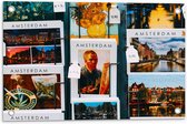 Tuinposter – Amsterdamse Ansichtkaarten in het Rek - 60x40 cm Foto op Tuinposter (wanddecoratie voor buiten en binnen)