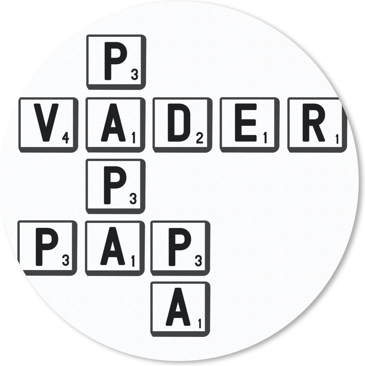 Muismat rond 40x40 cm - Mousepad Quotes - Vader - Spreuken - Papa - Ronde muismatten