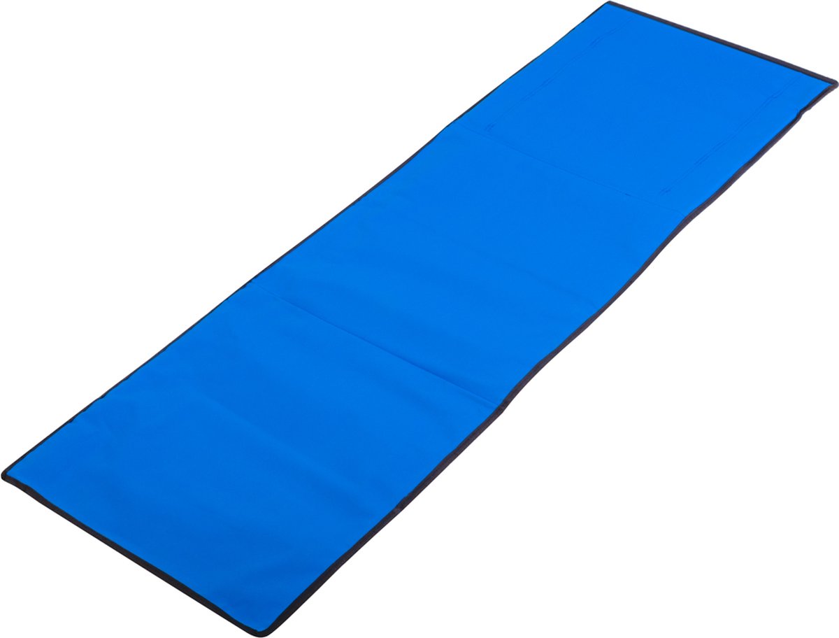 Strandmat met Rugleuning en Opbergvak Ligbed - Strandstoel - Opvouwbaar - Inklapbaar - Draagbaar - Tas - Blauw — cadeau in Sport & Outdoor - foto 5