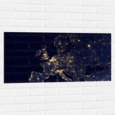 Muursticker - Kaart van Europa - 100x50 cm Foto op Muursticker