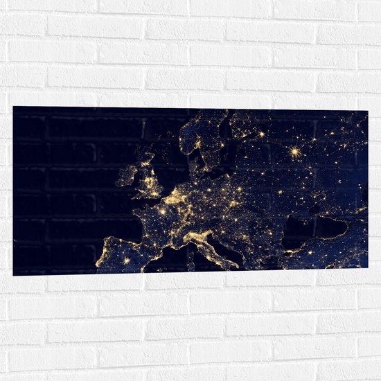 Muursticker - Kaart van Europa - 100x50 cm Foto op Muursticker