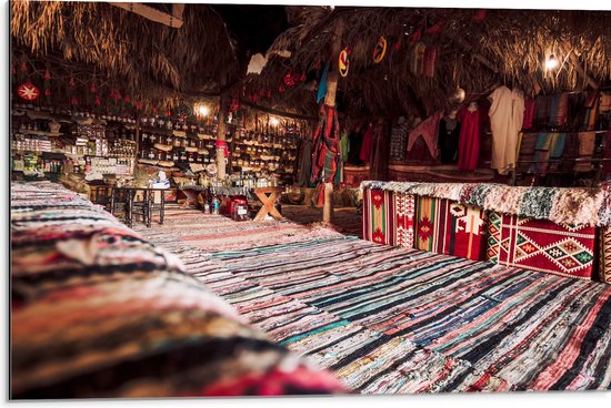 Dibond - Traditionele Markt in Egypte - 75x50 cm Foto op Aluminium (Met Ophangsysteem)