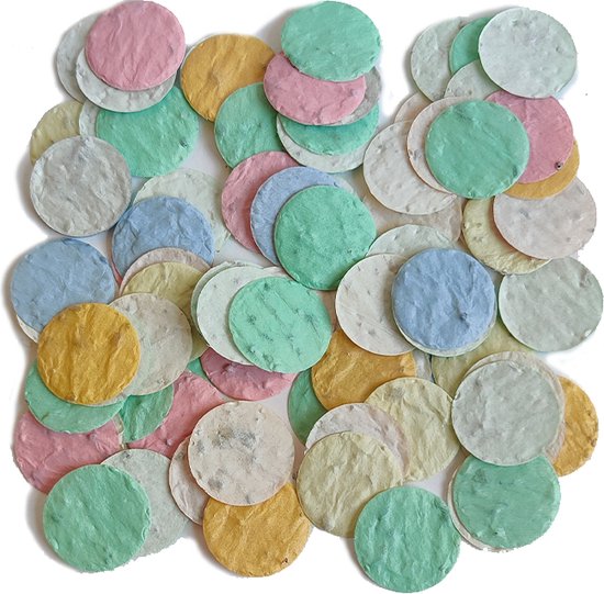 Foto: Zaadconfetti van groei papier rondjes pastel mix bruiloft confetti zaad papier bloem