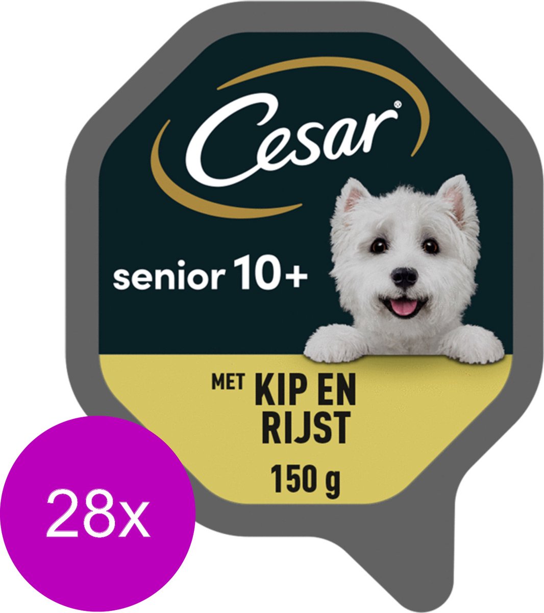Cesar Cesar Alu Senior 150 g - Hondenvoer - 28 x Kip&Rijst