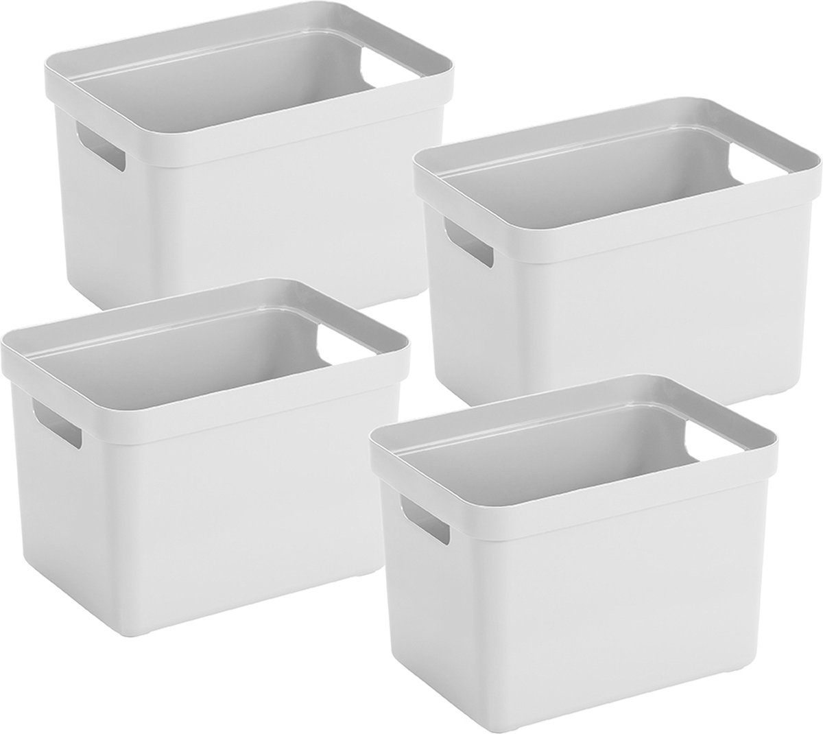 Sunware - Sigma home opbergbox 18L wit - Set van 4