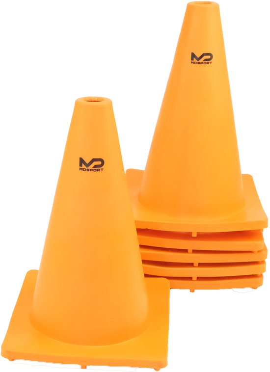 MDsport - Pion flexible - Cône flexible - Pion incassable - Pion souple - Set de 6 - Oranje