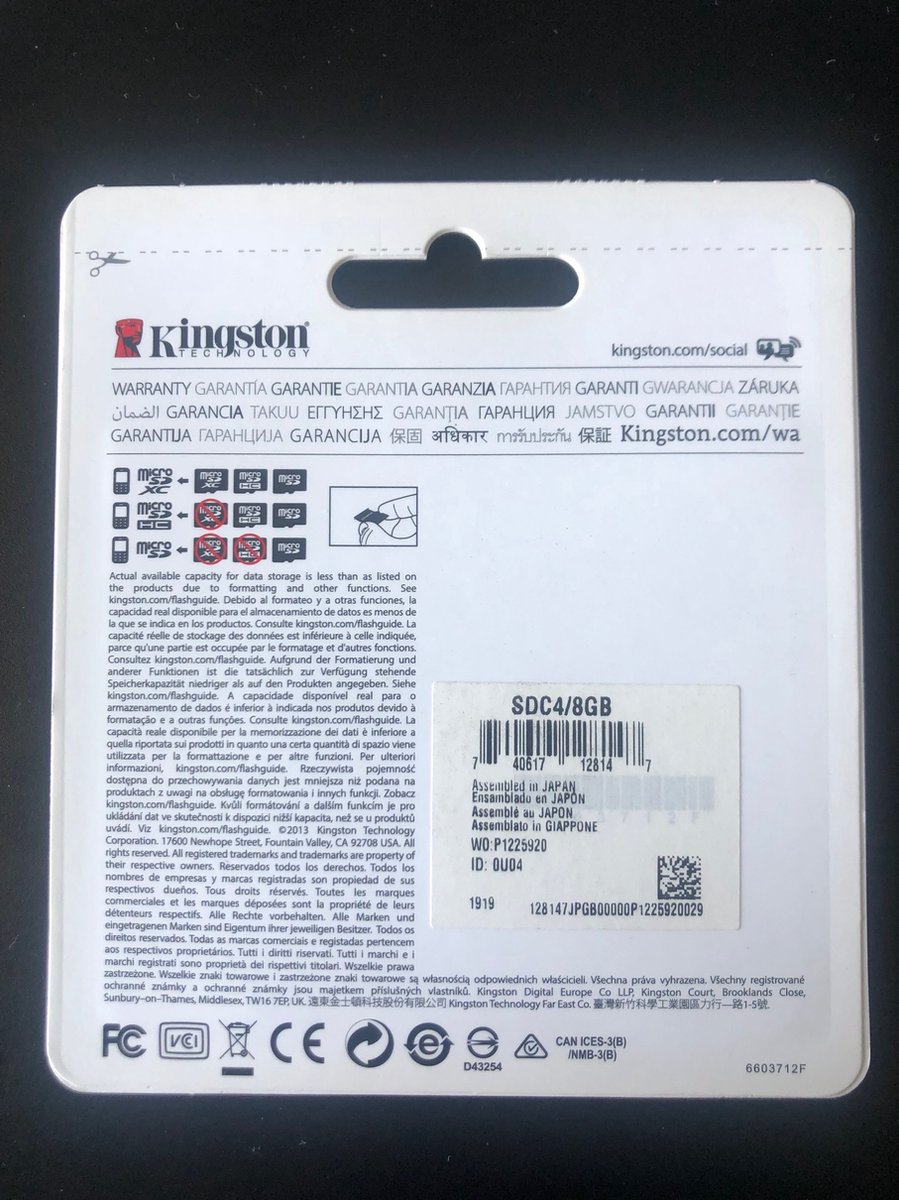 Kingston MicroSDHC 8GB - Class 4 - sd kaart