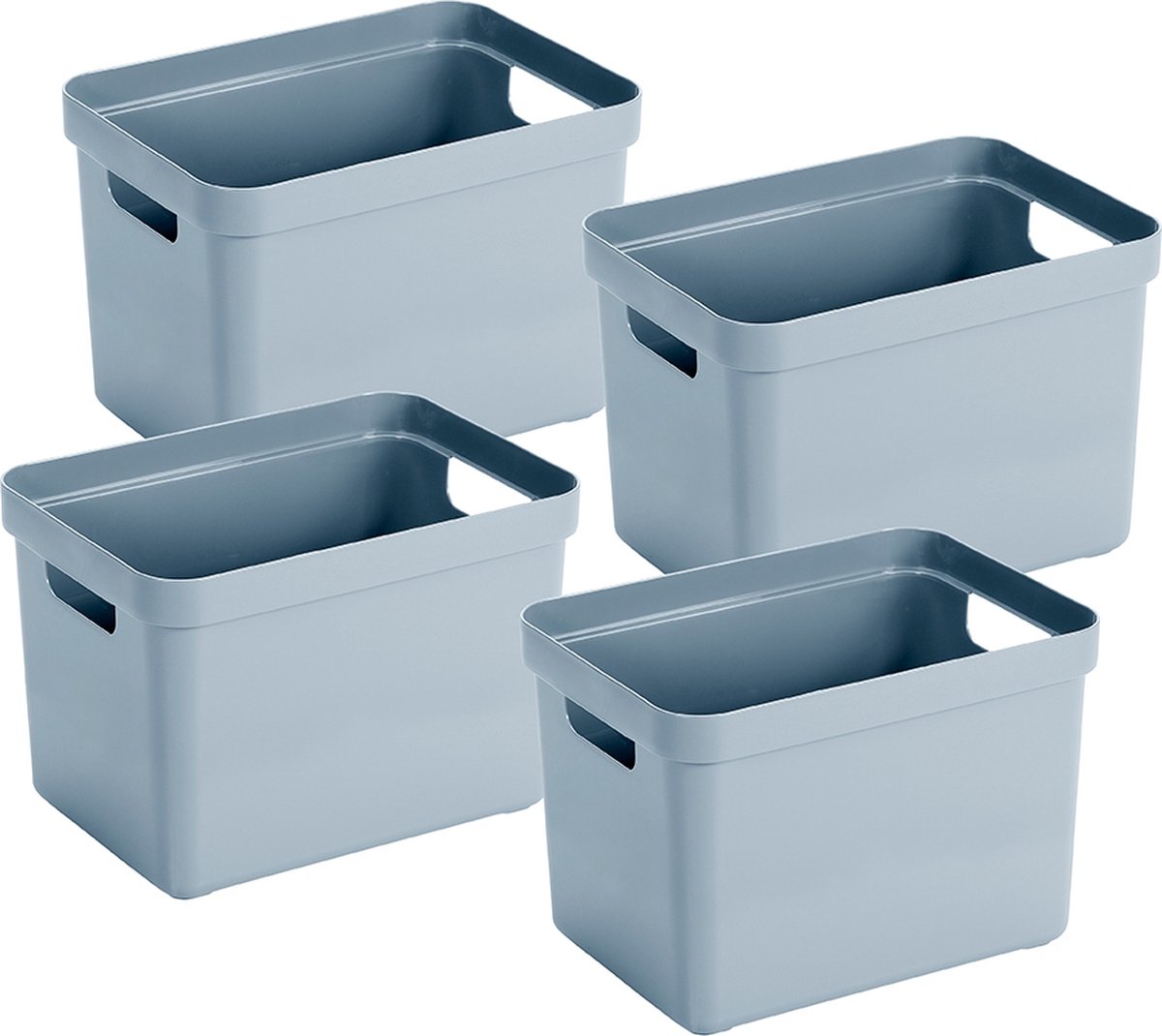 Sunware - Sigma home opbergbox 18L blauw - Set van 4