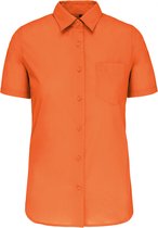 Blouse Dames L Kariban Korte mouw Orange 65% Polyester, 35% Katoen