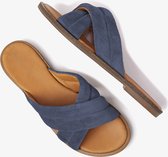 VIA VAI Harita Liv Slippers - Blauw - Maat 38