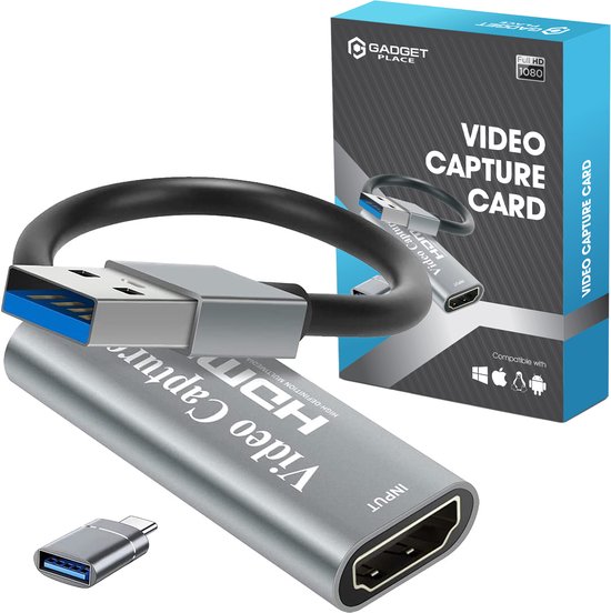 Carte de Capture HDMI incl. Adaptateur USB-C - Capture vidéo/jeu - HDMI  vers USB 