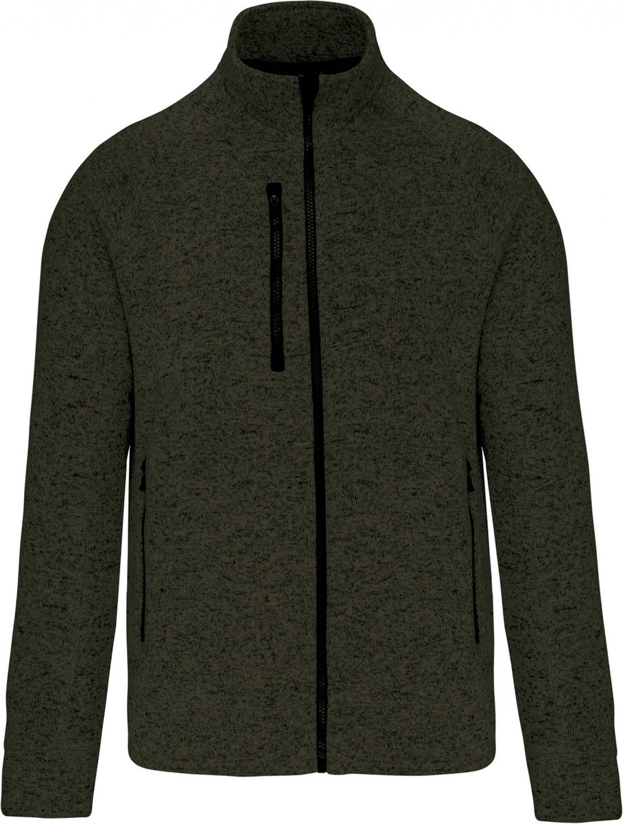 Kariban Heather herenvest met rits K9106 Dark Melange Khaki