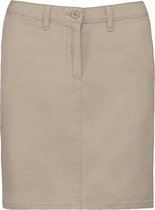 Rok Dames 38 NL (40 FR) Kariban Washed beige 97% Katoen, 3% Elasthan