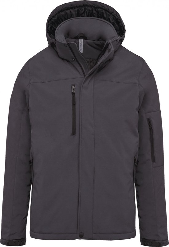 Kariban Gewatteerde softshell herenparka met capuchon K650 - Titanium - 4XL