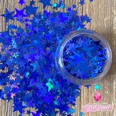GetGlitterBaby® - Blauwe Sterren Chunky Festival Glitters Sterretjes voor Lichaam en Gezicht / Face Body Glitter Jewels - Blauw / Blue