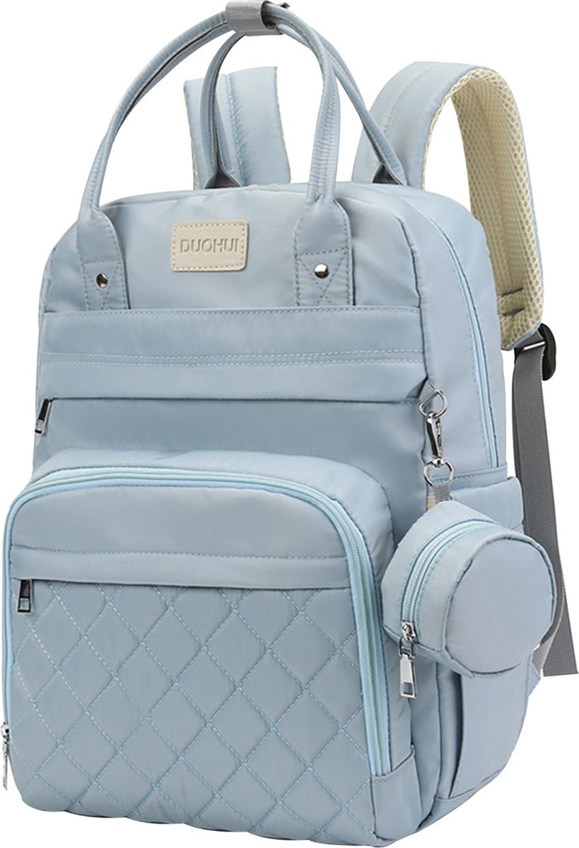 Bol.com Luxegoed® Luiertas Rugzak met Verschoonmatje - Luiertassen - Rugtas - Blauw - Inclusief – Buggy /kinderwagenhaken, spene... aanbieding