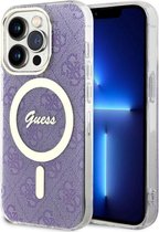 Guess 4G Back Case (MagSafe Compatible) - Geschikt voor Apple iPhone 14 Pro Max (6.7") - Paars