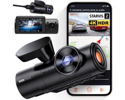 Vantrue N4 Pro Triple 3CH 4K Wifi Gps dashcam voor auto - 3 camera's voor 360 graden zicht - 2K en Full HD binnen en achter - Wifi en Gps - Parkeermodus