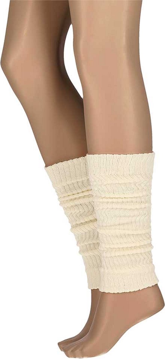 Apollo - Beenwarmers Dames Ribbed - Offwhite - One Size - Beenwarmers - Apollo